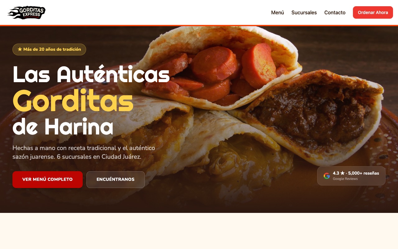 Gorditas Express's new website